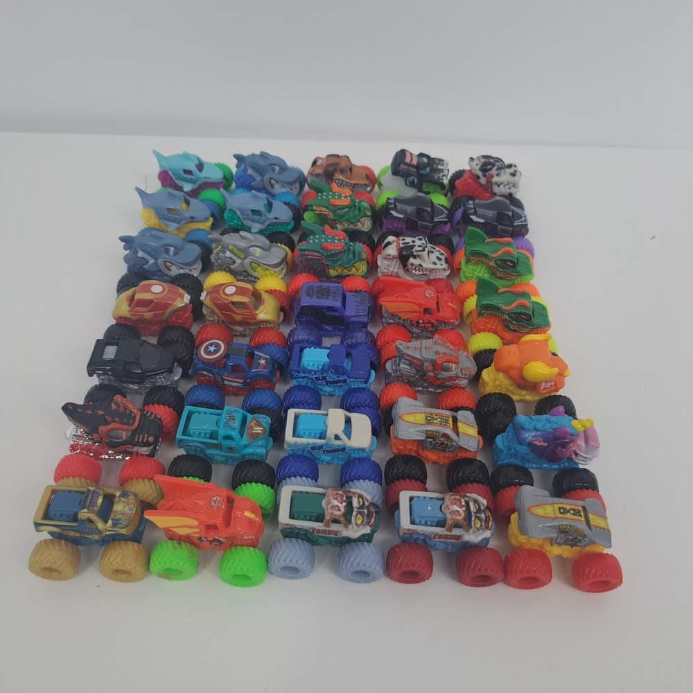 Monster Jam Mini Monster Trucks Lot of 35 Grave Digger Megalodon Dragon Toy Car